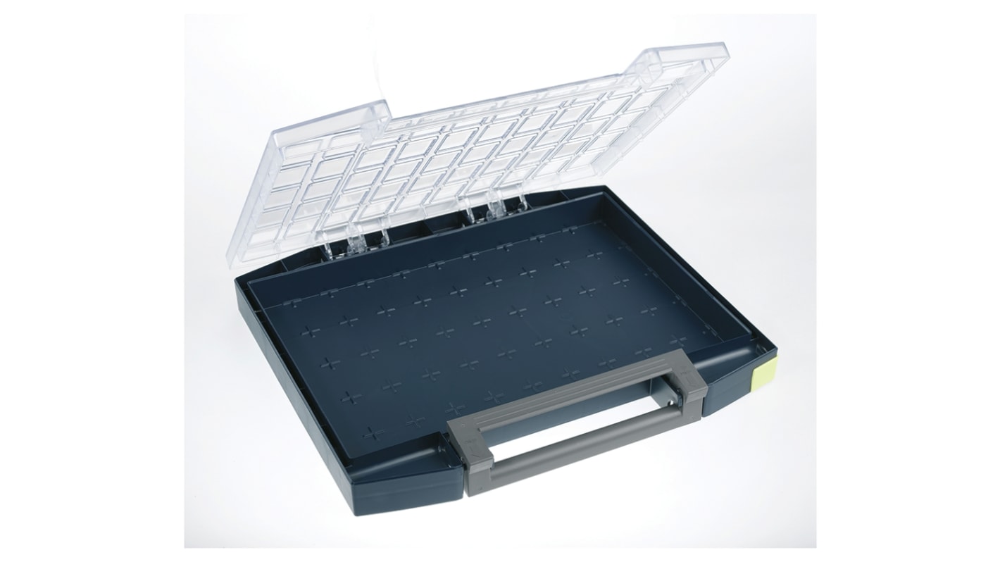 Raaco 零件收纳盒, 421mm x 55mm x 361mm, PC, PP, 灰色, Boxxser 55 5x10-0