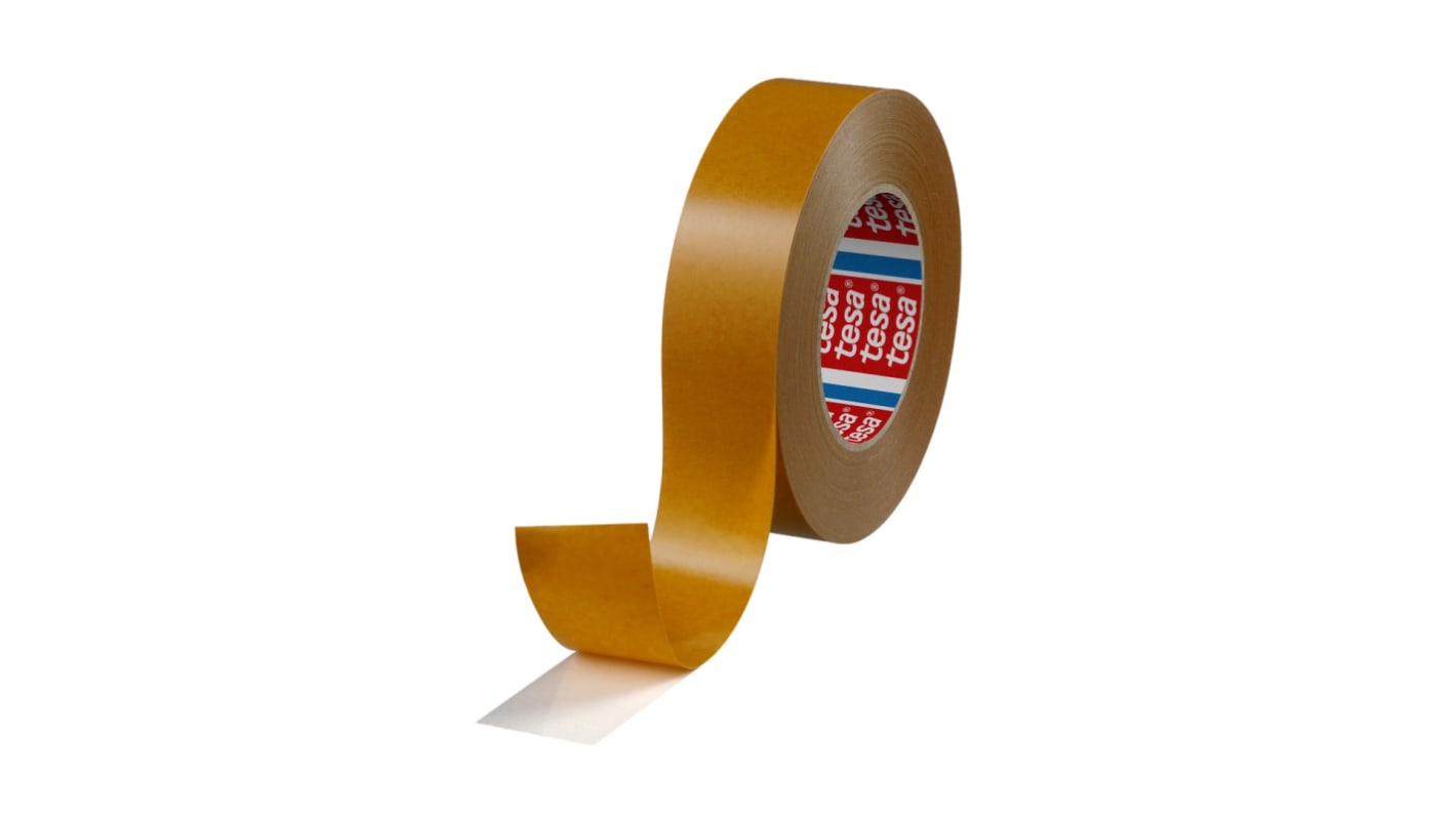 Tesa 51571 Translucent Double Sided Cloth Tape, 160 Thick, 13 N/cm, Non-Woven Backing, 38mm x 50m