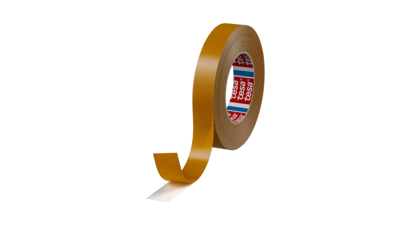 Tesa 51571 Translucent Double Sided Cloth Tape, 160 Thick, 13 N/cm, Non-Woven Backing, 25mm x 50m