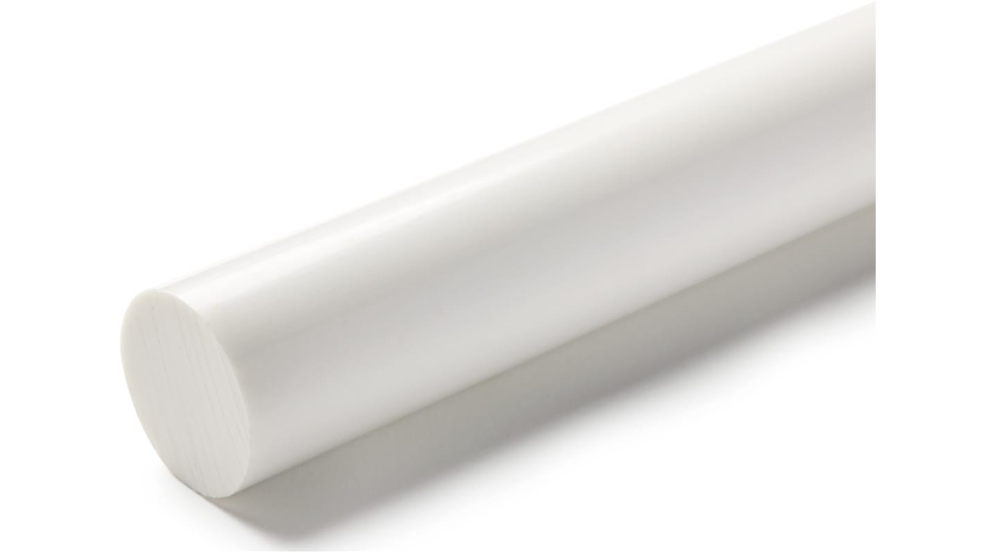 RS PRO Opaque Polyester PET Rod, 500mm x 80mm Diameter