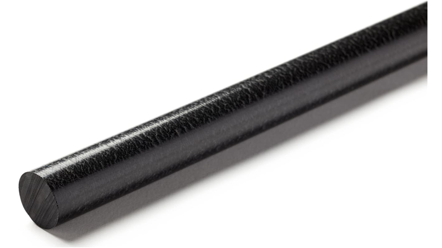 RS PRO Black Polyetheretherketone PEEK Rod, 300mm x 20mm Diameter