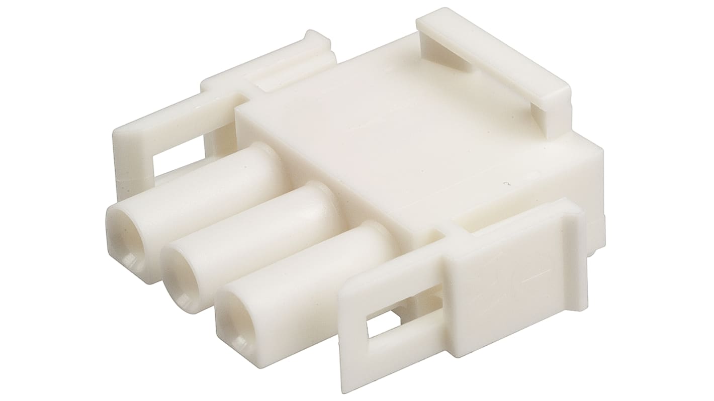 TE Connectivity, Universal MATE-N-LOK Male Connector Housing, 6.35mm Pitch, 3 Way, 1 Row