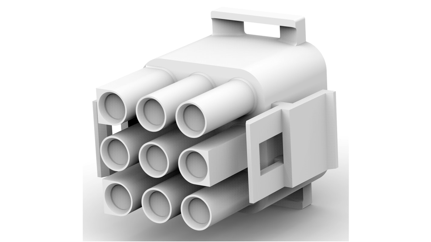 TE Connectivity, Universal MATE-N-LOK Male Connector Housing, 6.35mm Pitch, 9 Way, 3 Row