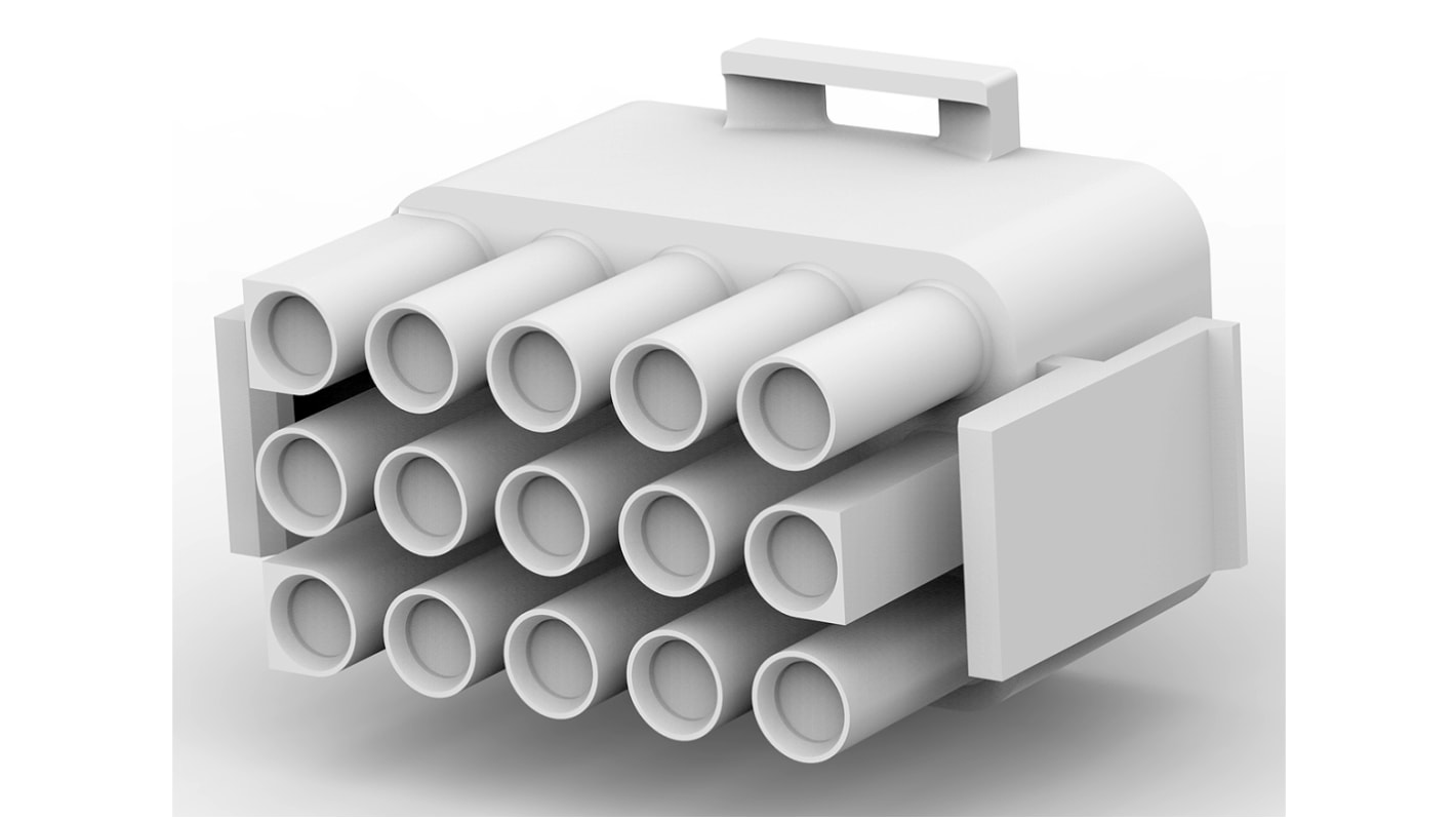 TE Connectivity Universal MATE-N-LOK Steckverbindergehäuse Stecker 6.35mm, 15-polig / 3-reihig Gerade, Kabelmontage für