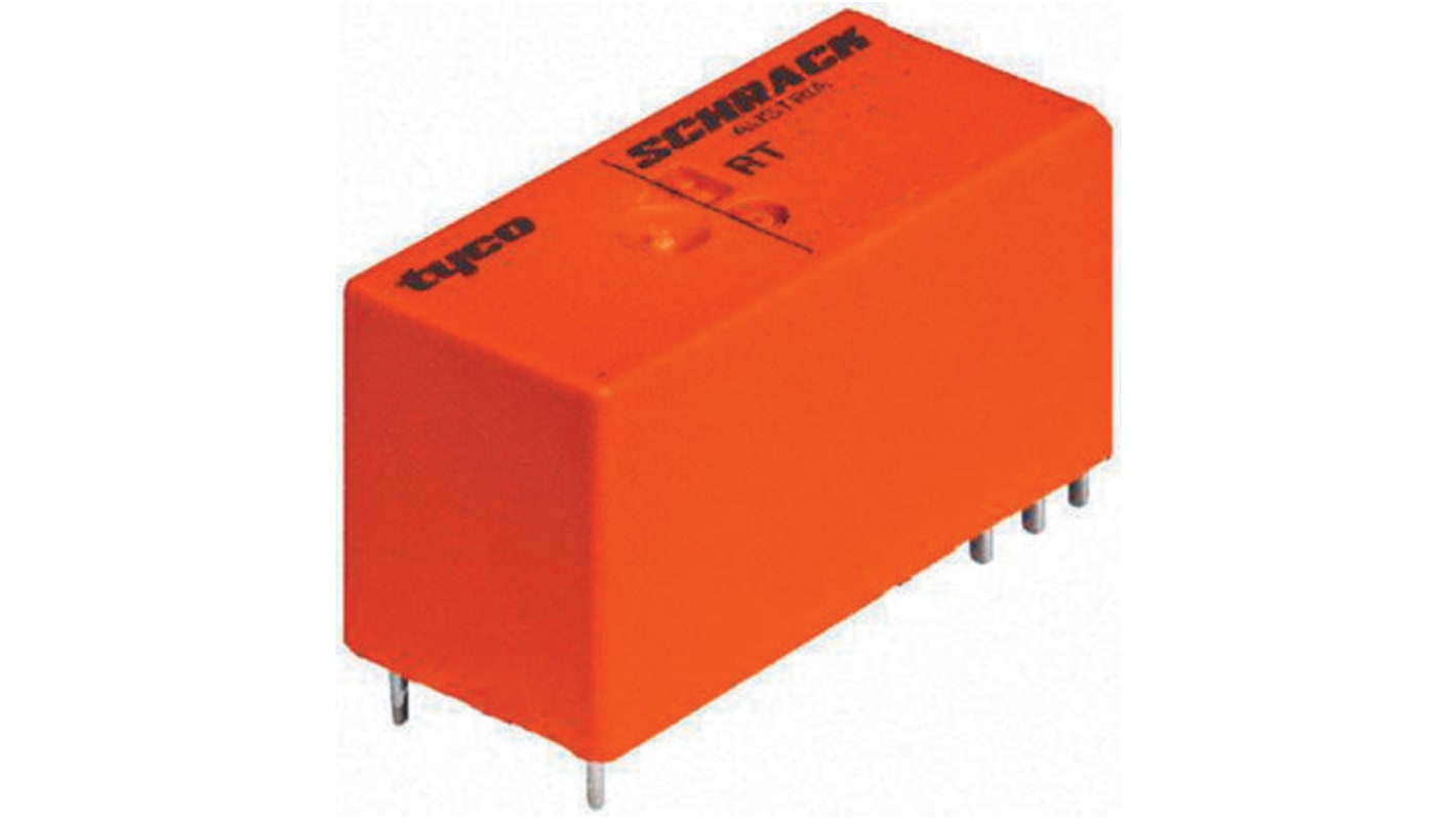 TE Connectivity Schrack 5V dc Spule 2-poliger Wechsler Printrelais 8A 62Ω Bistabiles Relais