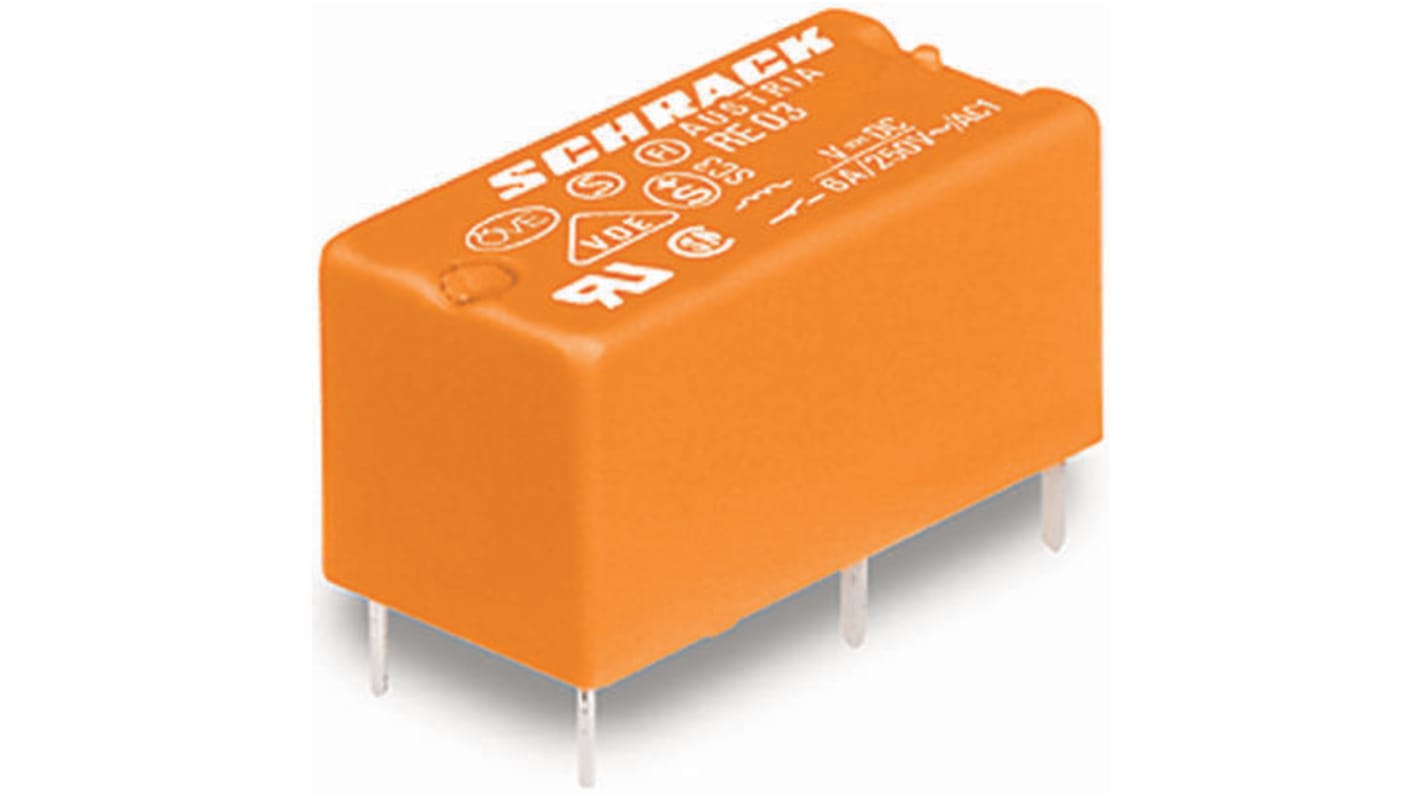 Relé de potencia sin enclavamiento TE Connectivity RE de 1 polo, SPST, bobina 24V dc, 6A, Montaje en PCB