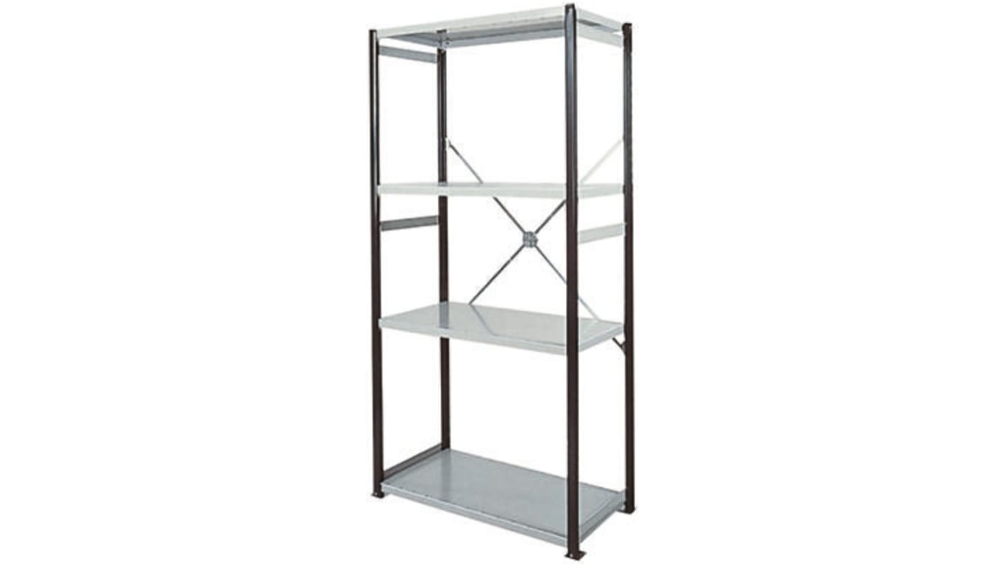 RS PRO Steel Grey Modular Shelving Open Starter Bay, 2100mm, 1000mm