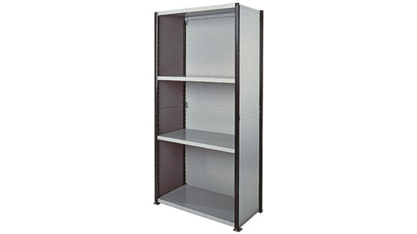RS PRO Steel Grey Modular Shelving Clad Starter Bay, 2100mm, 1000mm
