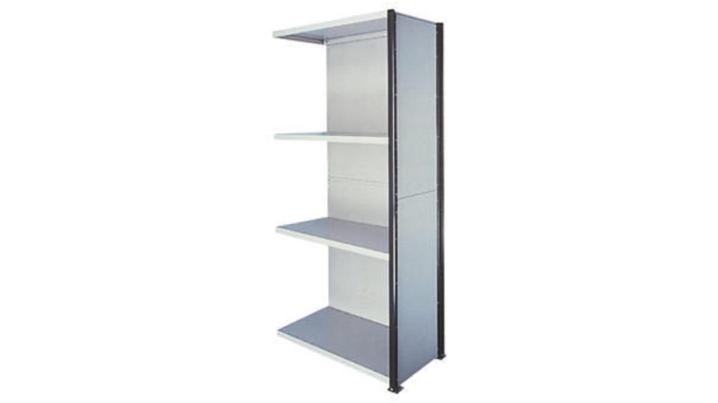 RS PRO Steel Grey Modular Shelving Clad Extension Bay, 2100mm, 1000mm