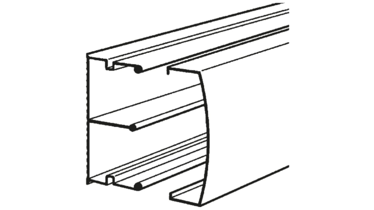 Planet-Wattohm Keva White Mini Trunking - Closed Slot, W32 mm x D15mm, L2.1m, PVC