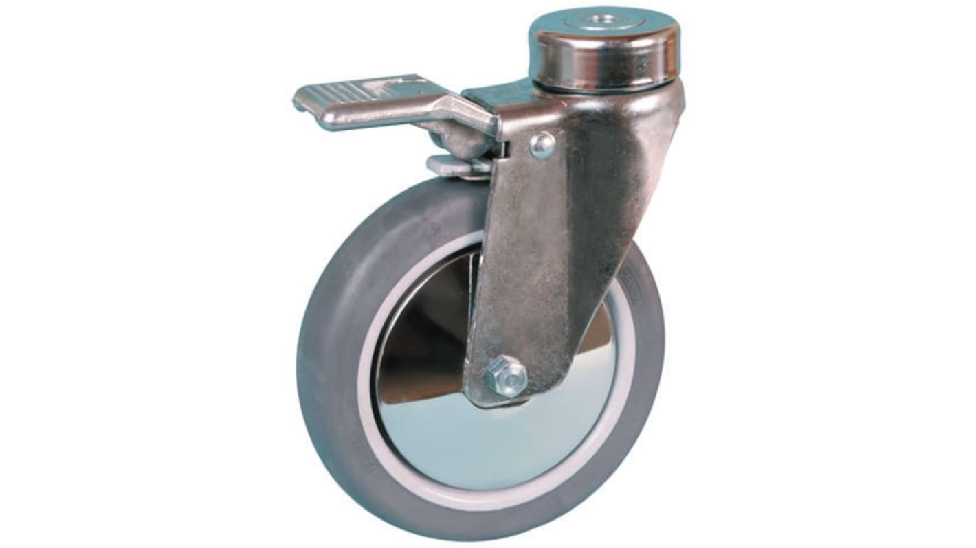 Guitel Hervieu Braked Swivel Castor Wheel, 100kg Capacity, 125mm Wheel
