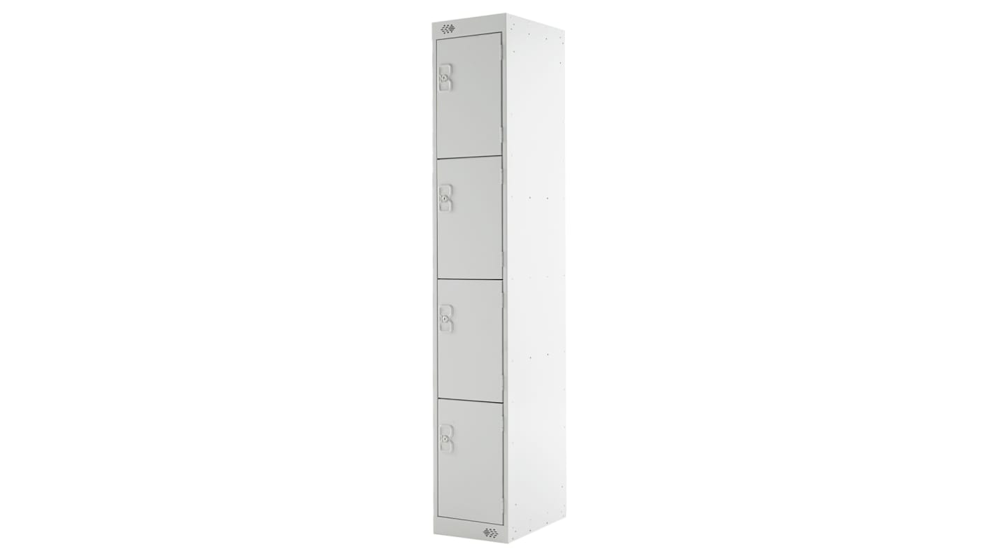 RS PRO Industrieschrank, Türanzahl: 4 Stahl, Grau, 1800 mm x 300 mm x 450mm