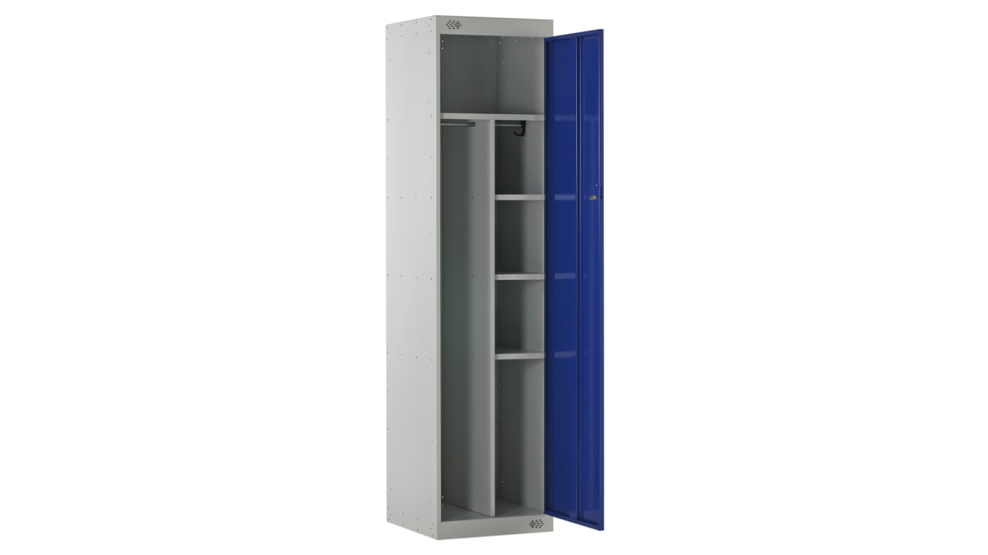 RS PRO 1 Door Steel Blue Locker, 1800 mm x 450 mm x 450mm