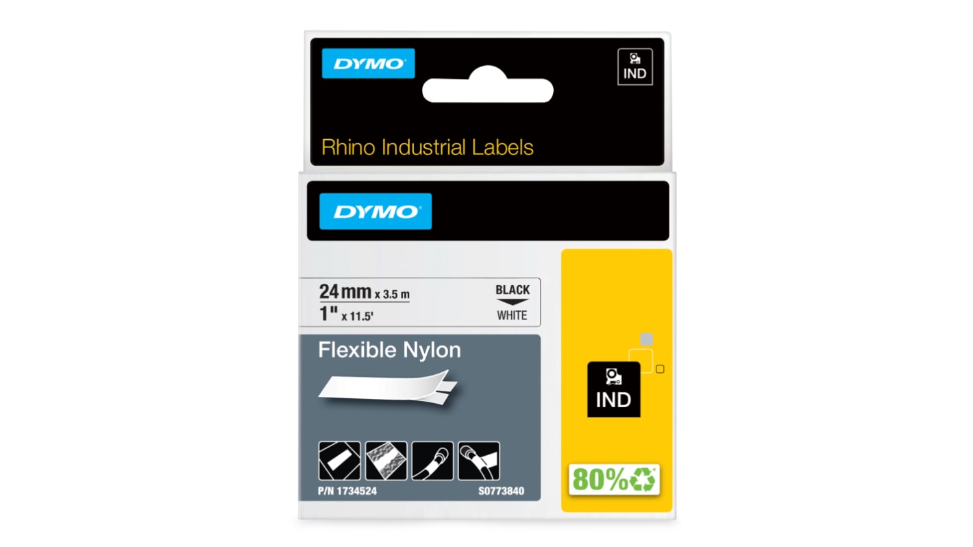 Dymo on White Label Printer Tape