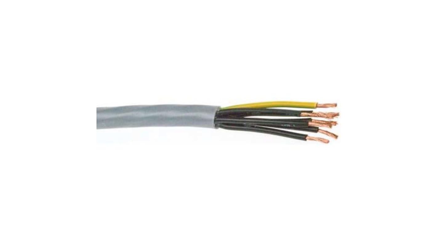RS PRO Control Cable, 7 Cores, 1.5 mm², YY, Unscreened, 50m, Grey PVC Sheath, 15 AWG