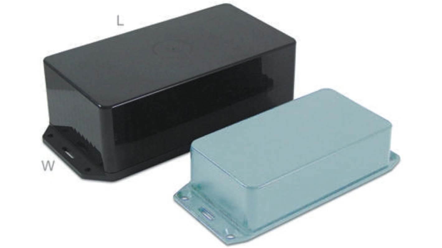 CAMDENBOSS Series 2000 Series Black ABS Enclosure, IP65, Flanged, Black Lid, 132 x 62 x 31mm