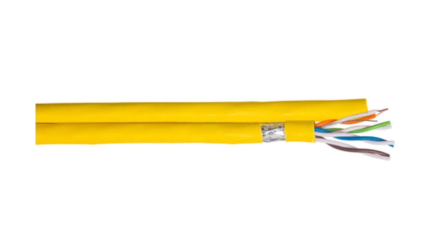 CAEMMC, 100m Cat7a, Yellow, S/FTP Shielded, Unterminated LSZH Sheath