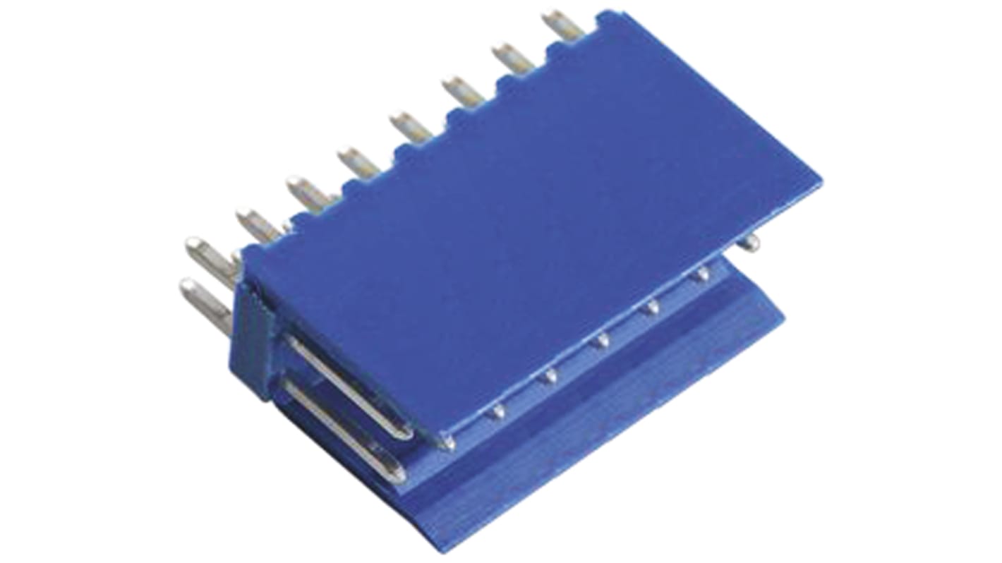 TE Connectivity AMPMODU HE14 Series Straight Through Hole PCB Header, 16 Contact(s), 2.54mm Pitch, 2 Row(s), Shrouded