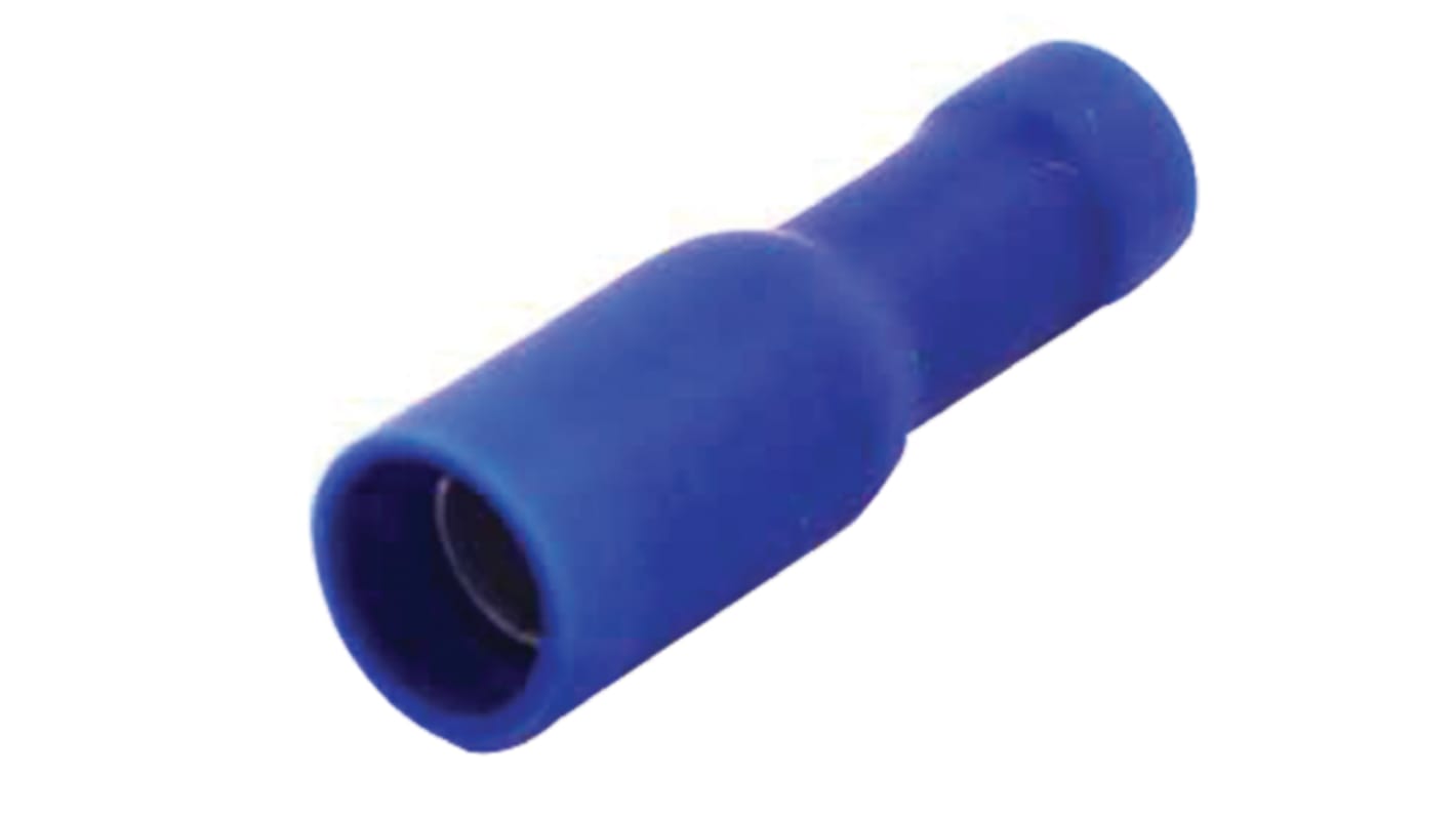 RS PRO Insulated Female Crimp Bullet Connector, 1.5mm² to 2.5mm², 16AWG to 14AWG, 5mm Bullet diameter, Blue