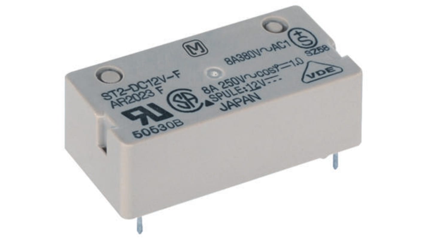 Panasonic PCB Mount Power Relay, 5V dc Coil, 8A Switching Current, SPST