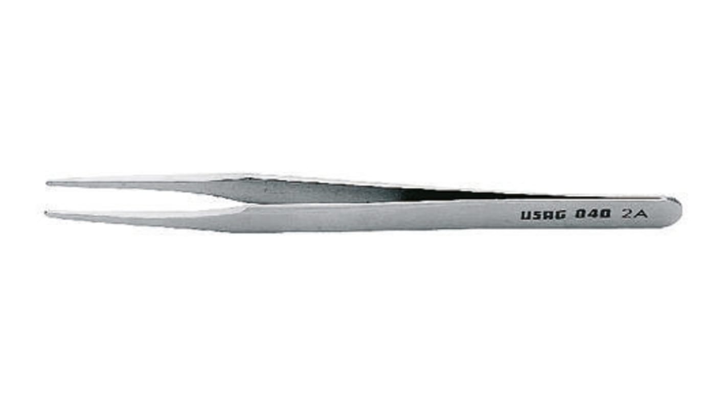 Pinzette Usag 040/2A in Acciaio inox, 115 mm , becco piatto/arrotondato, anti-magnetiche
