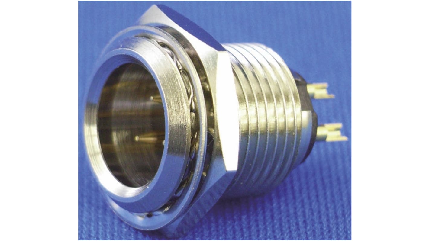 ITT Cannon Panel Mount XLR Connector, Male, 125 V ac, 3 Way, Gold Plating