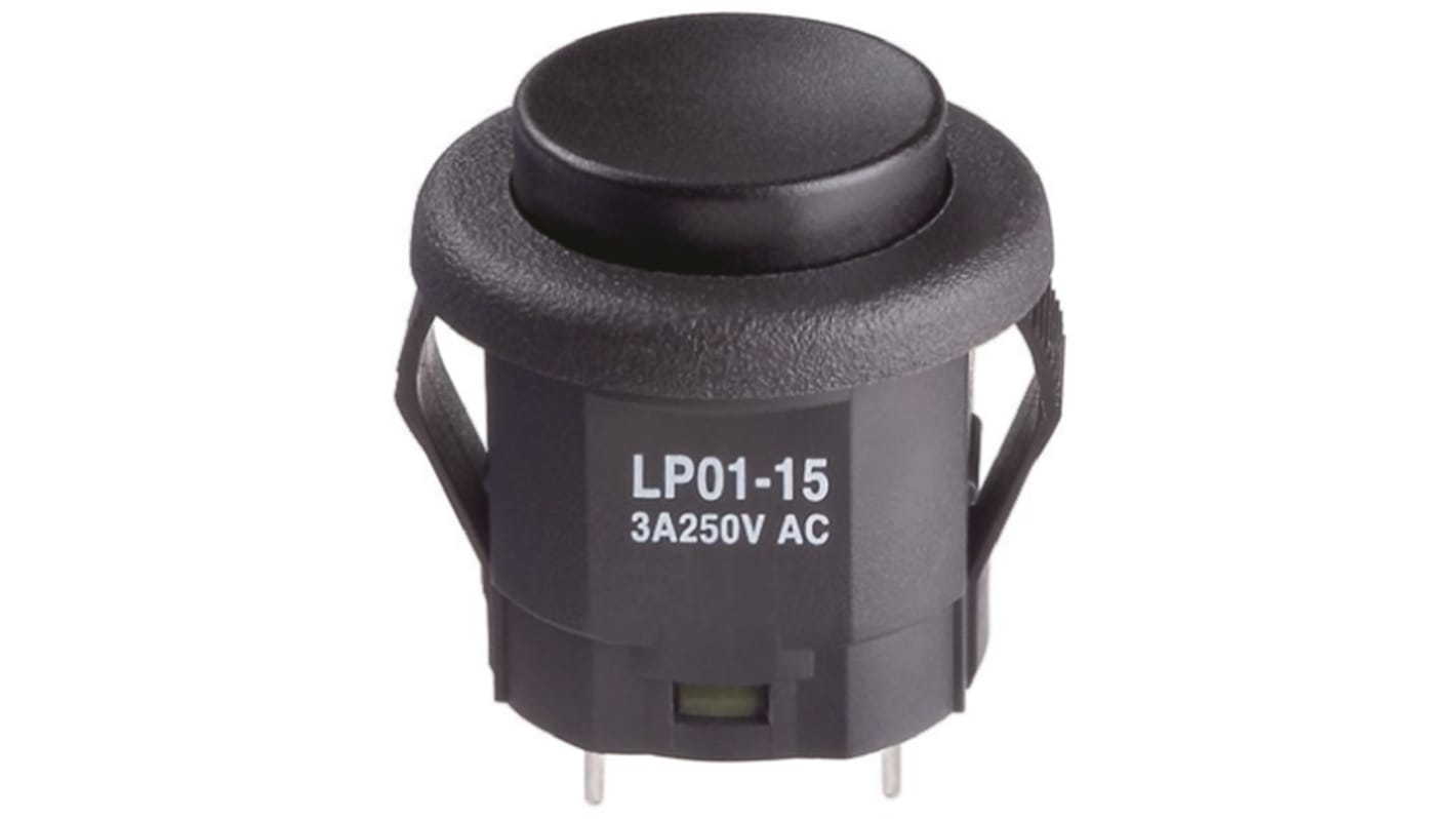 NKK Switches 押しボタンスイッチ, モーメンタリ, SPDT, 3 A @ 250 V ac、3 A @ 30 V dc, 16mm パネルマウント