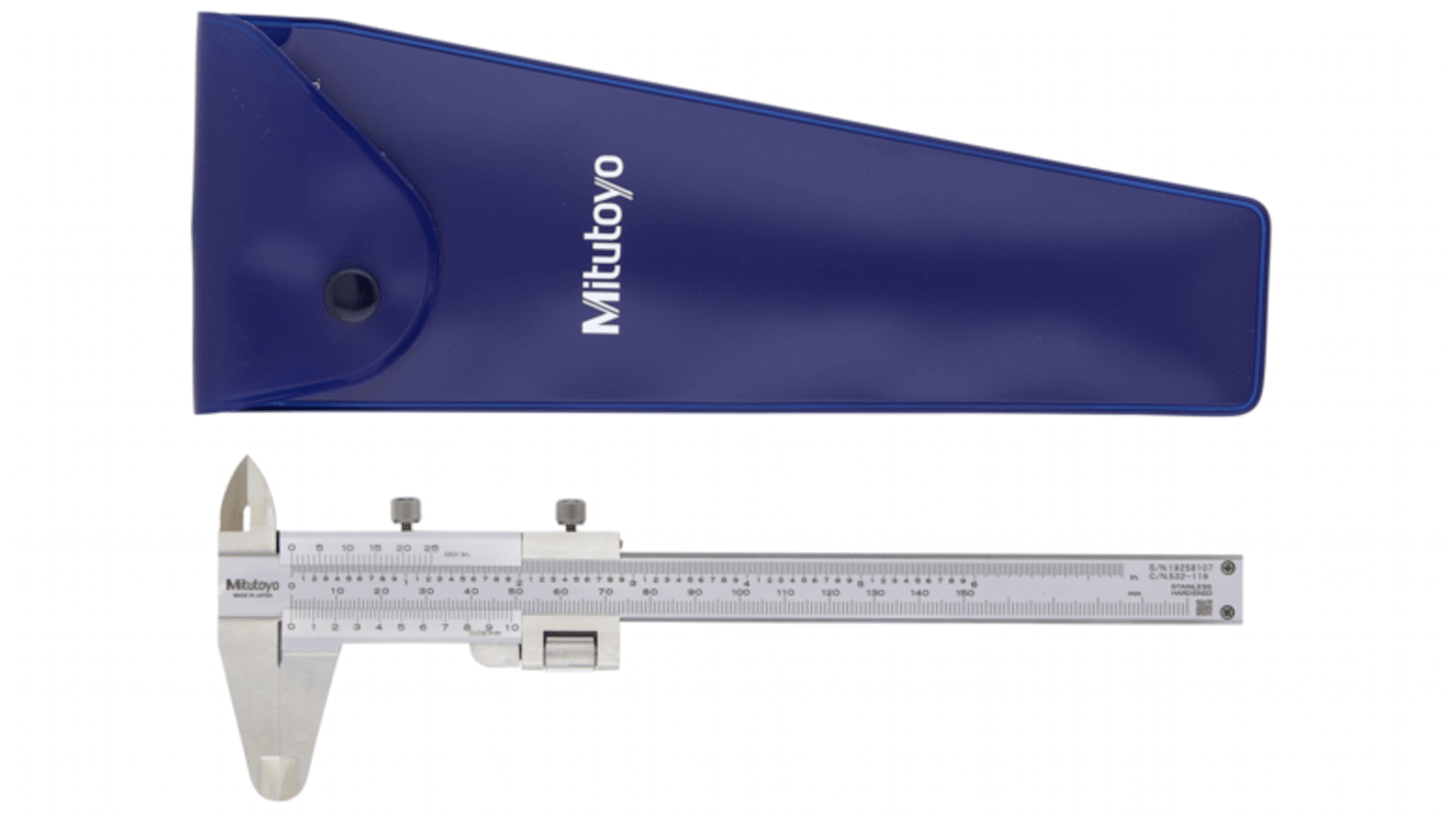 Mitutoyo 130mm, 5in Vernier Caliper 0.02 mm Resolution, Imperial, Metric