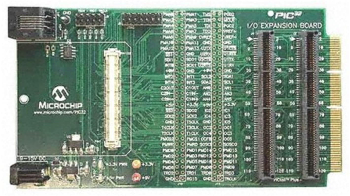 Microchip マイクロコントローラ開発キット, 拡張ボード, PIC32 I/O, MCU, DM320002