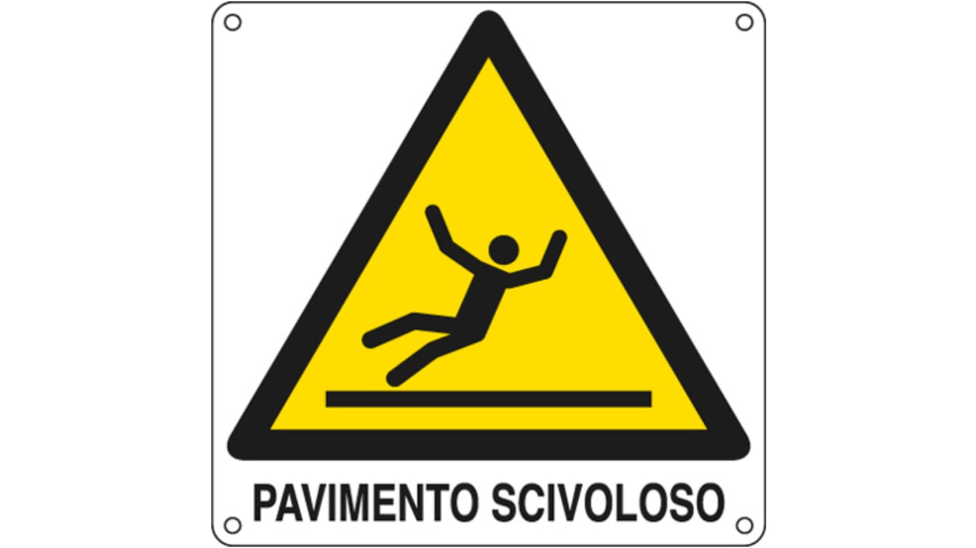 Cartello "Pavimento Scivoloso", in Italiano