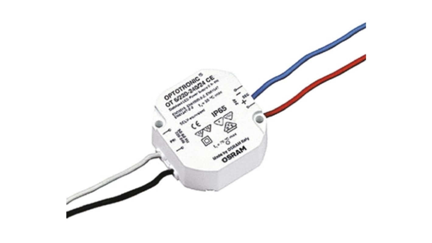 Driver LED tensión constante Osram OPTOTRONIC OT, IN: 200 → 240 V, OUT: 24V, 250mA, 6W, IP65