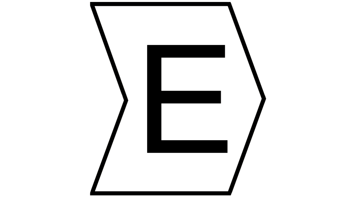 HellermannTyton Helagrip Cable Markers, Black on White, Pre-printed "E", 901-10405
