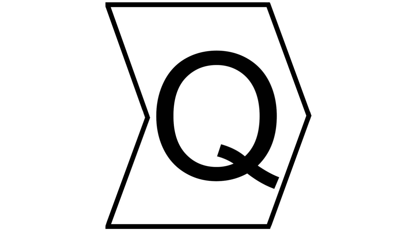 HellermannTyton Helagrip Slide On Cable Markers, Black on White, Pre-printed "Q", 1 → 3mm Cable