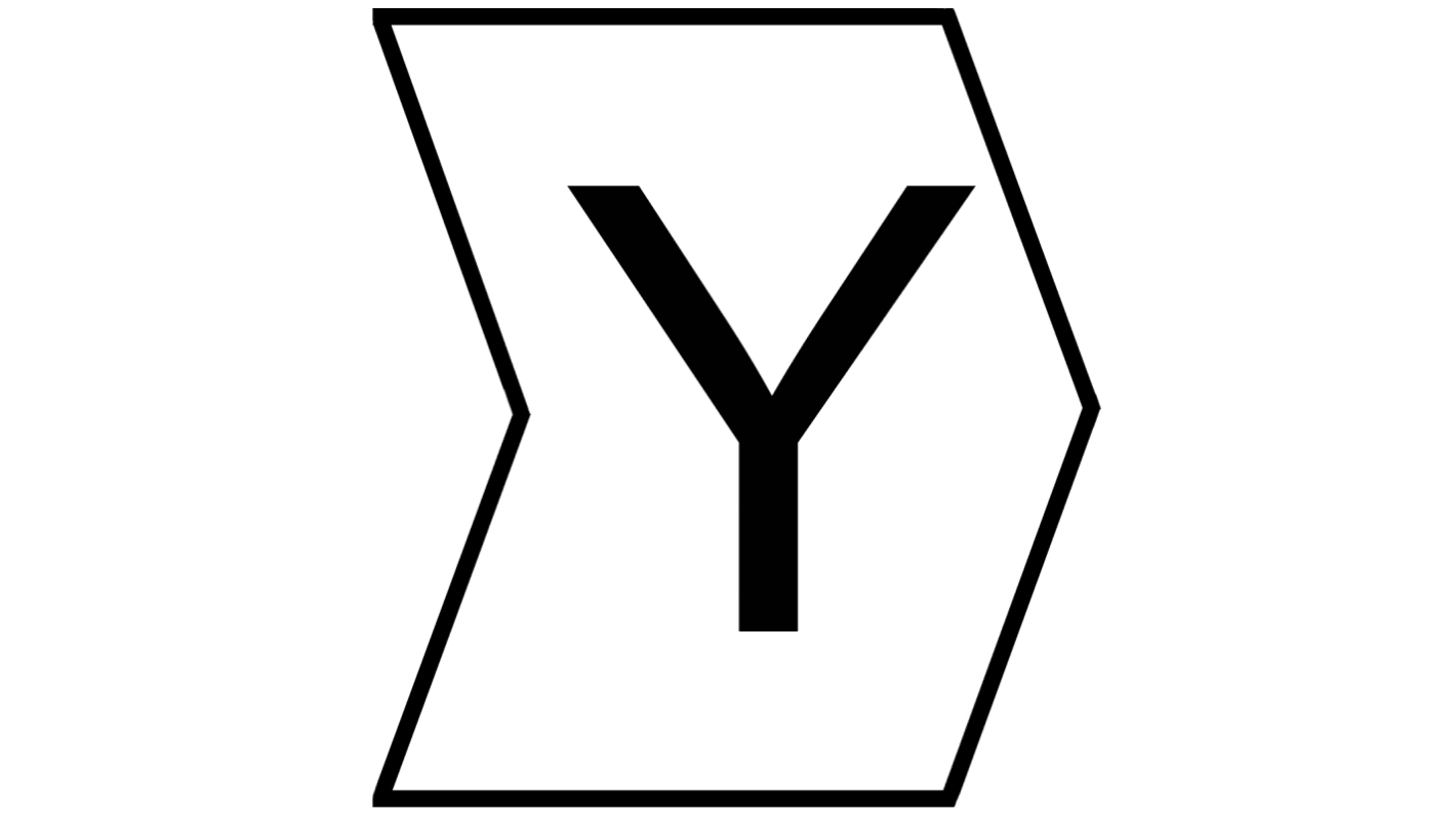 HellermannTyton Helagrip Slide On Cable Marker, Black on White, Pre-printed "Y", 1 → 3mm Cable, 901-10441