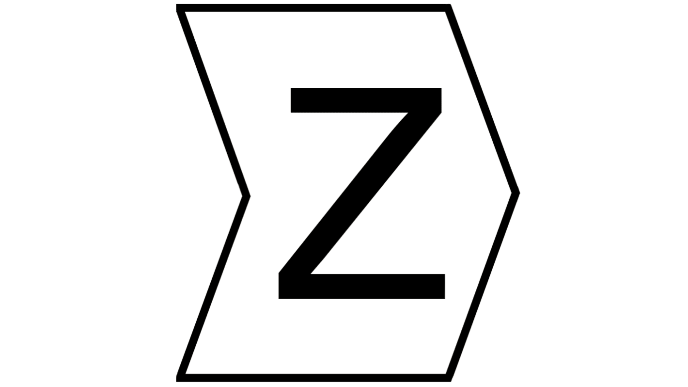 HellermannTyton Helagrip Slide On Cable Marker, Black on White, Pre-printed "Z", 1 → 3mm Cable, 901-10442