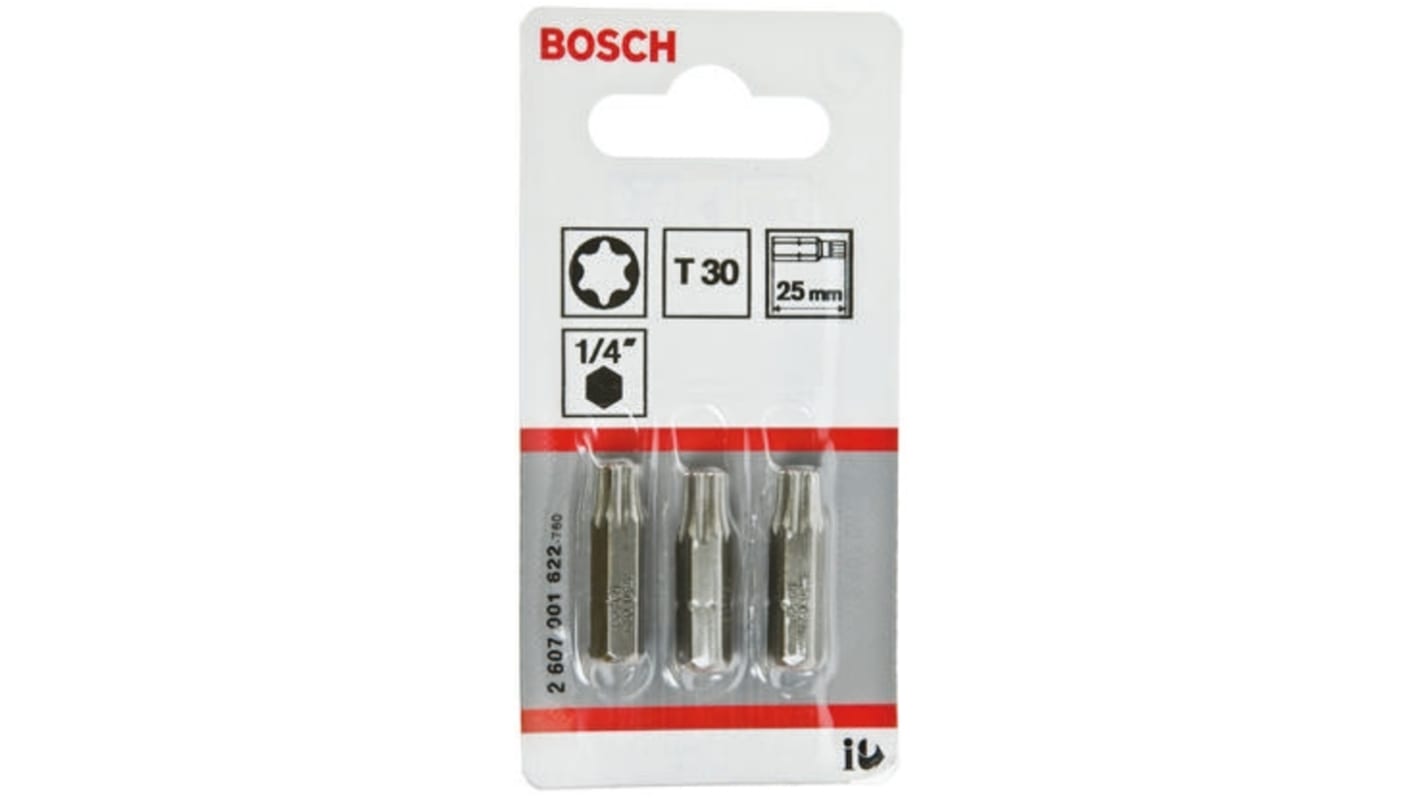 Bosch T30梅花批头, 螺丝刀刀头, 25 mm总长