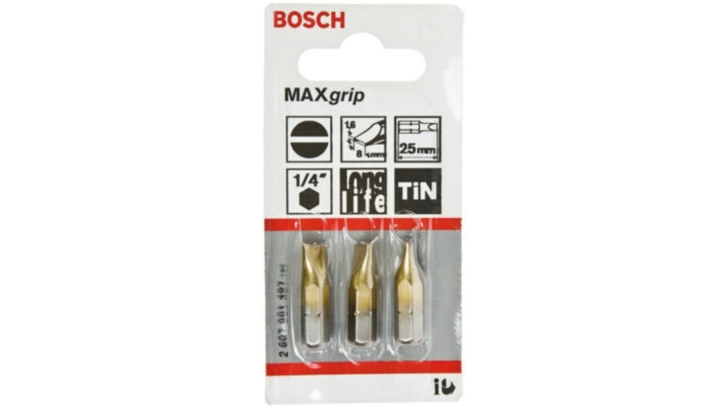 Bosch Slotted Screwdriver Bit, SL8 Tip