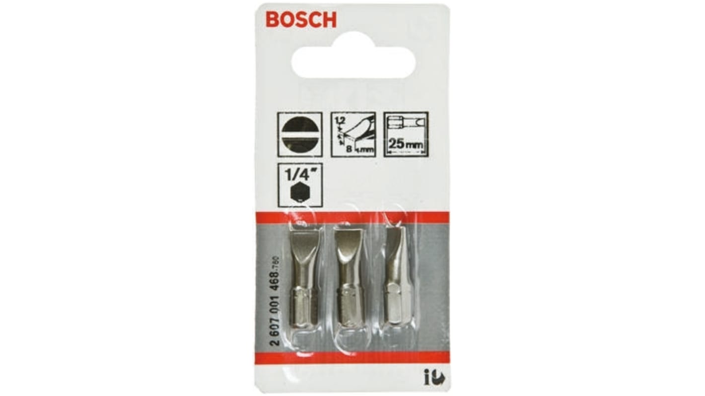 Bosch Slotted Screwdriver Bit, SL8 Tip