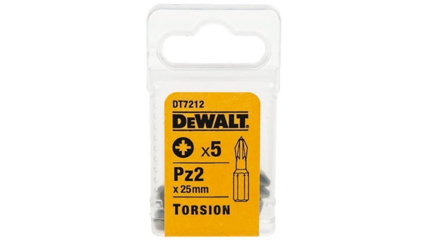 Inserto per cacciaviti Pozidriv DeWALT, 5 pezzi, PZ2