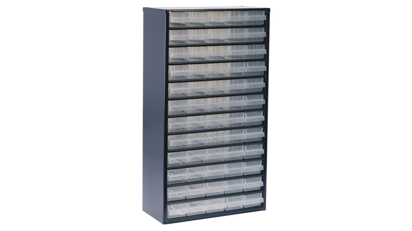 Raaco 60 Drawer Storage Unit, Steel, 552mm x 306mm x 150mm, Blue