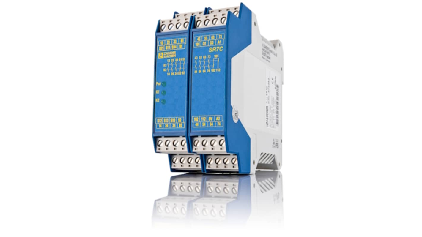 ZANDER AACHEN SR7C 4 Auxiliary Contacts Safety Relay 24V, Single/Dual-Channel 7 Safety Contacts