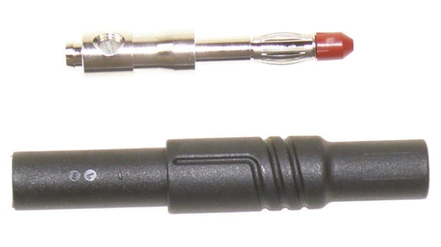 Hirschmann Test & Measurement Black Male Banana Plug, Screw Termination, 24A, 1000V ac/dc, Nickel Plating