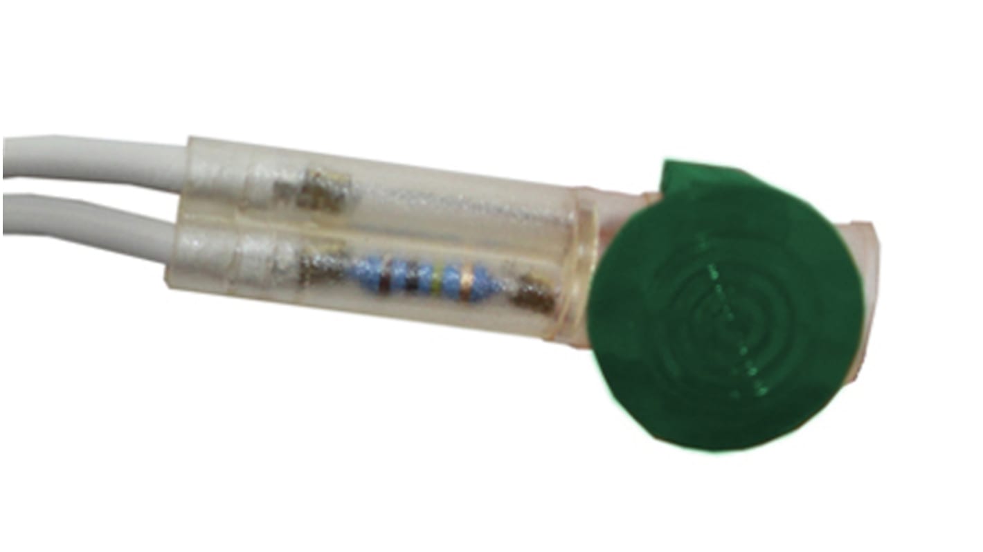 CAMDENBOSS Green Panel Mount Indicator, 240V, 10mm Mounting Hole Size, Lead Wires Termination