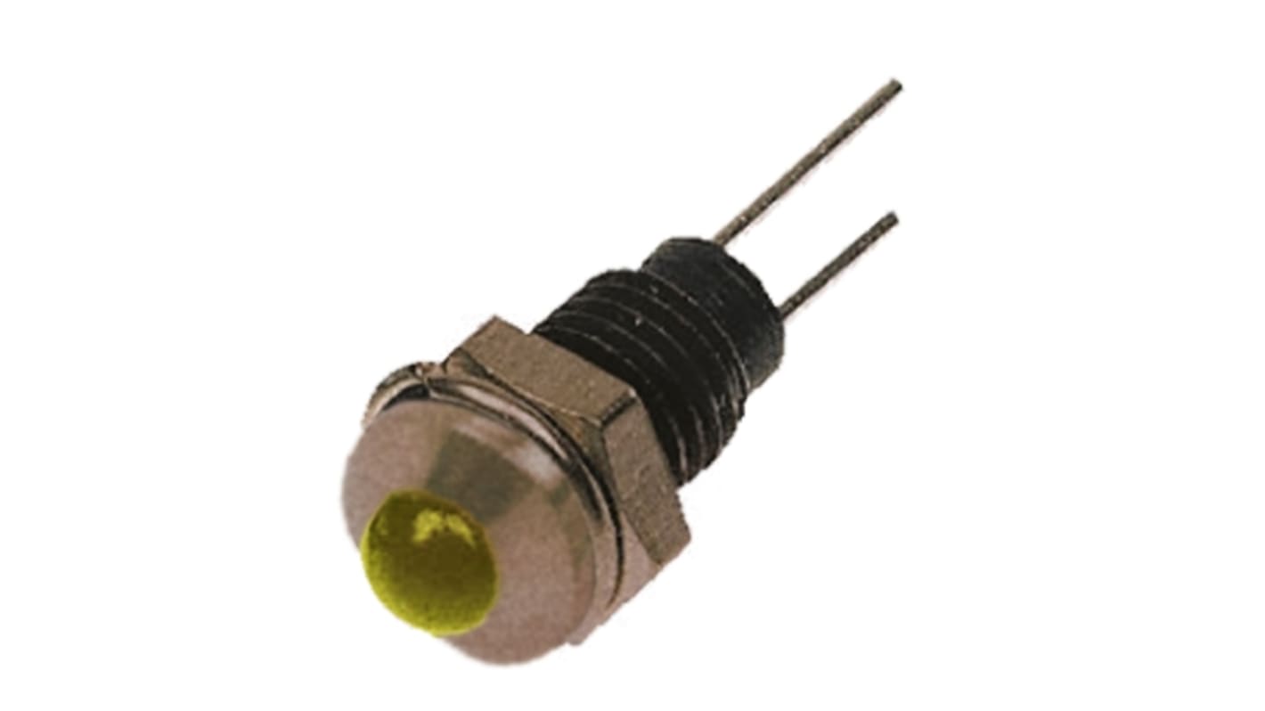 Indicatore da pannello Bulgin Giallo  a LED, 2V, Sporgente, foro da 6.1mm