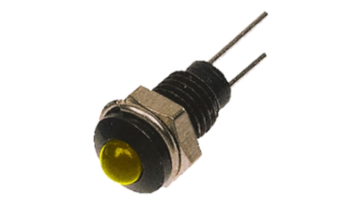 Indicatore da pannello Bulgin Giallo  a LED, 2V, Sporgente, foro da 6.1mm