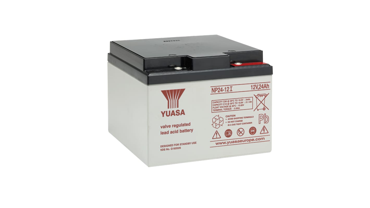 Yuasa 12V Insert M5 Sealed Lead Acid Battery, 24Ah