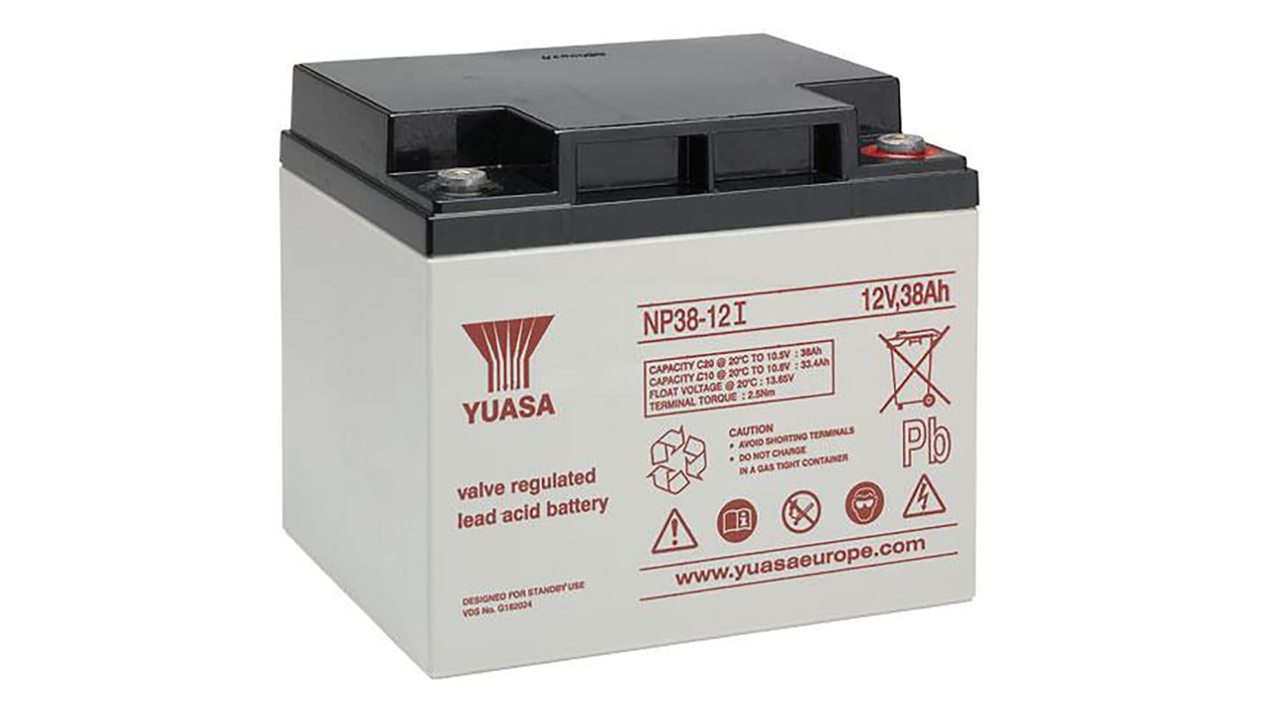 Yuasa 12V Insert M5 Sealed Lead Acid Battery, 38Ah