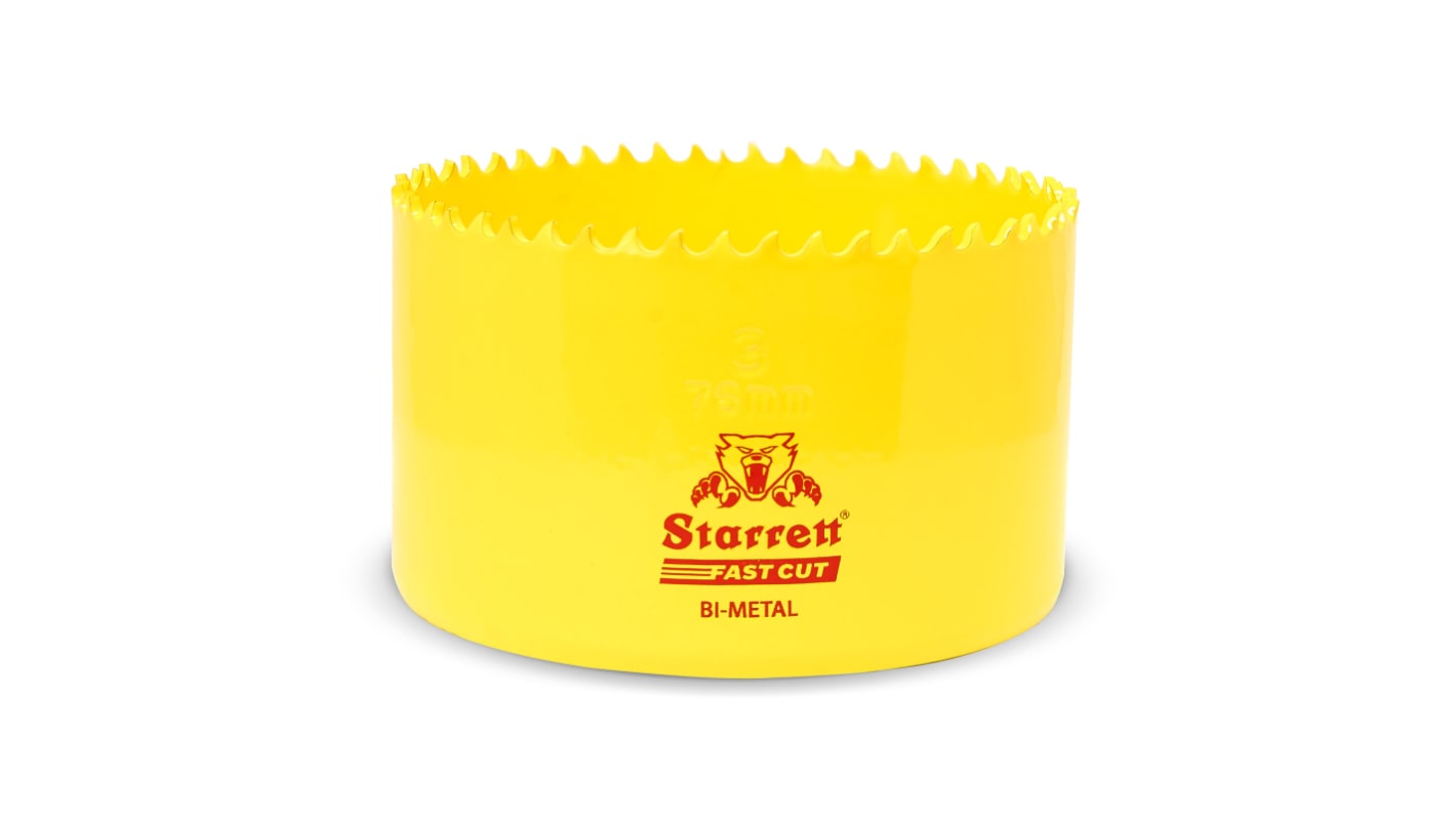 Sierra de corona Starrett, HSS, piezas, diámetro 76mm, Profundidad 38mm