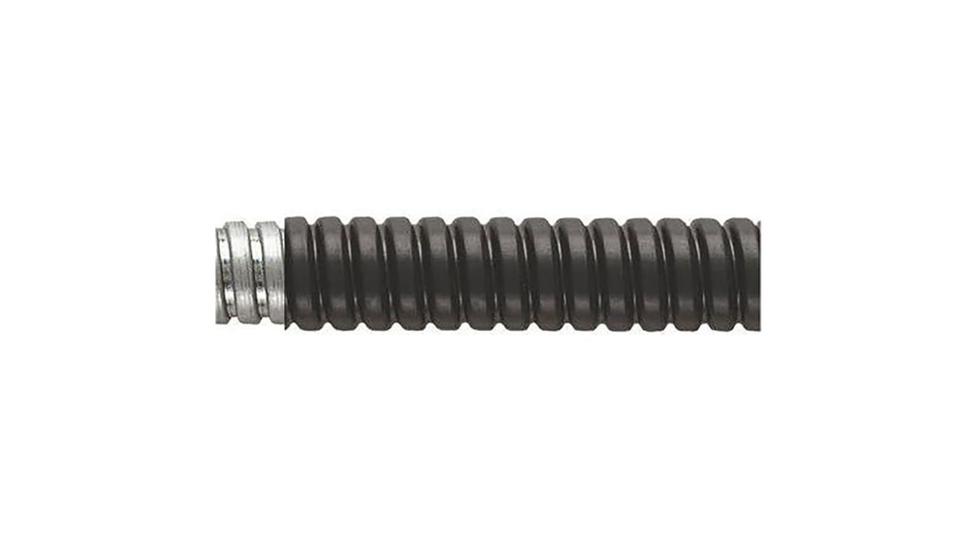 Adaptaflex 镀锌钢挠性电缆管, Φ16mm标称, 17mm外径, 13mm内径, 25m长, M16螺纹, IP54，IP65, 黑色, SP系列