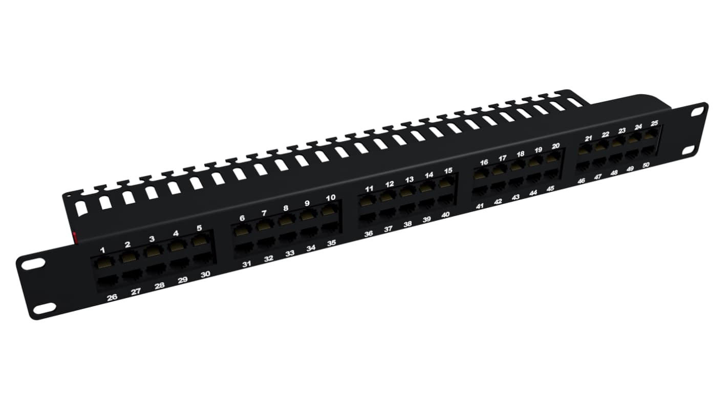 CAE Multimedia Connect PANISDN50N Series Cat3 50 Port RJ45 Patch Panel 44.4mm Grey